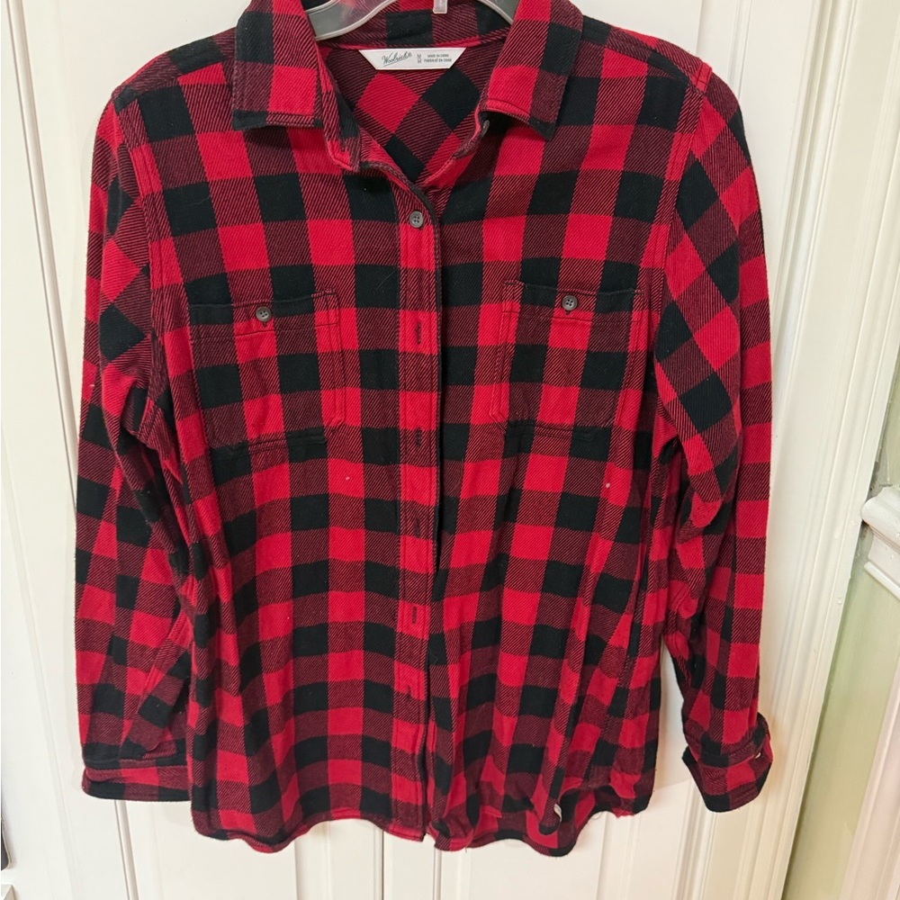 Woolrich Red and Black Checkered Flannel